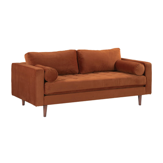 Cave Burnt Sienna Velvet Loveseat