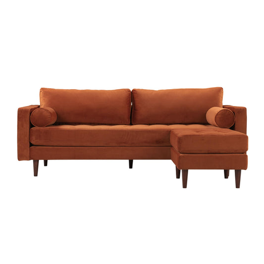 Cave Burnt Sienna Velvet Sectional