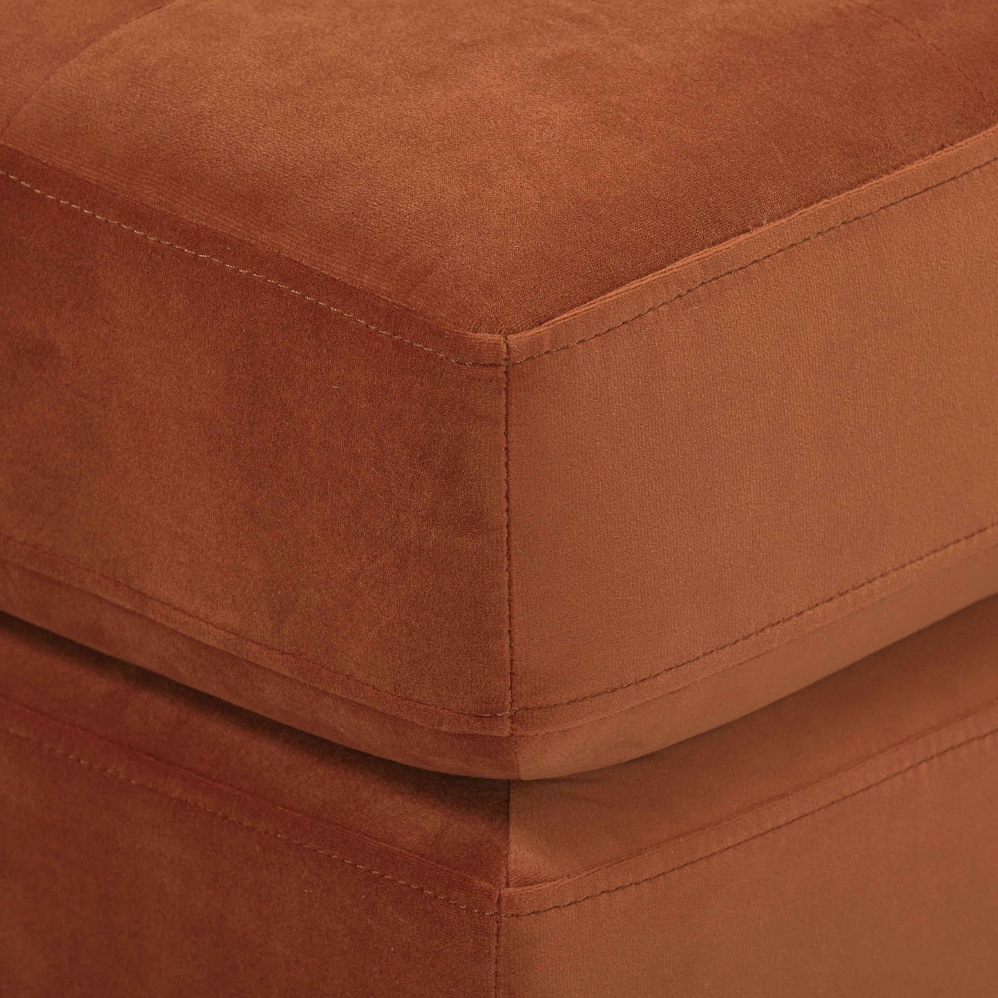 Cave Burnt Sienna Velvet Ottoman