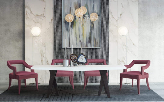 Tiffany Pink Slub Velvet Chair