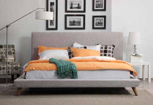 Nixon Beige Linen Bed in King