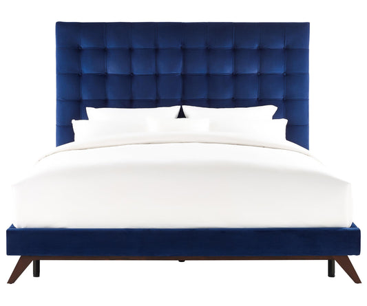 Eden Navy Velvet Bed in Queen