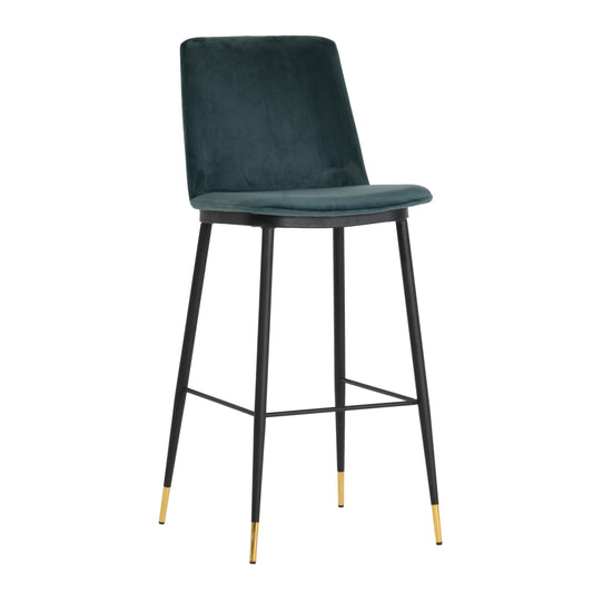 Evora Green Velvet Counter Stool (Set of 2)