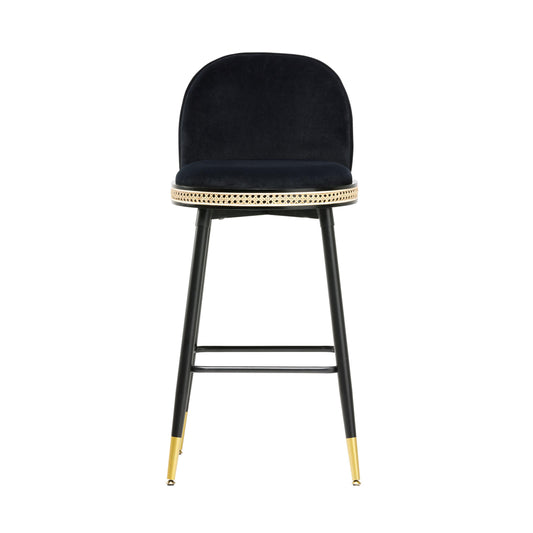 Harley Black Velvet Bar Stool