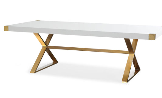 Adeline White Lacquer Dining Table