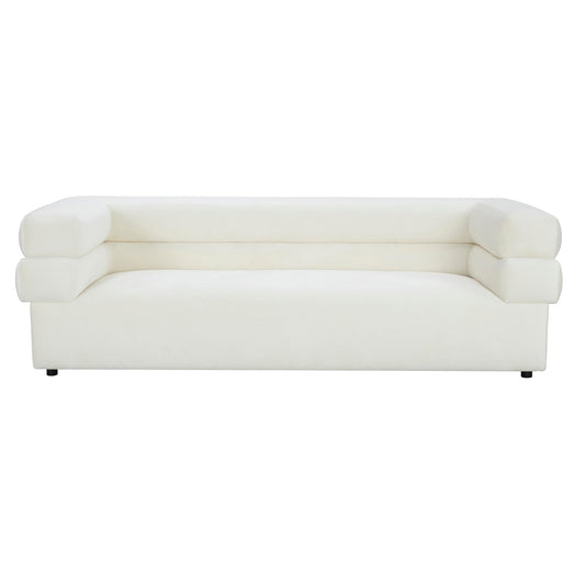 Elsa Cream Velvet Sofa by Inspire Me! Home Decor