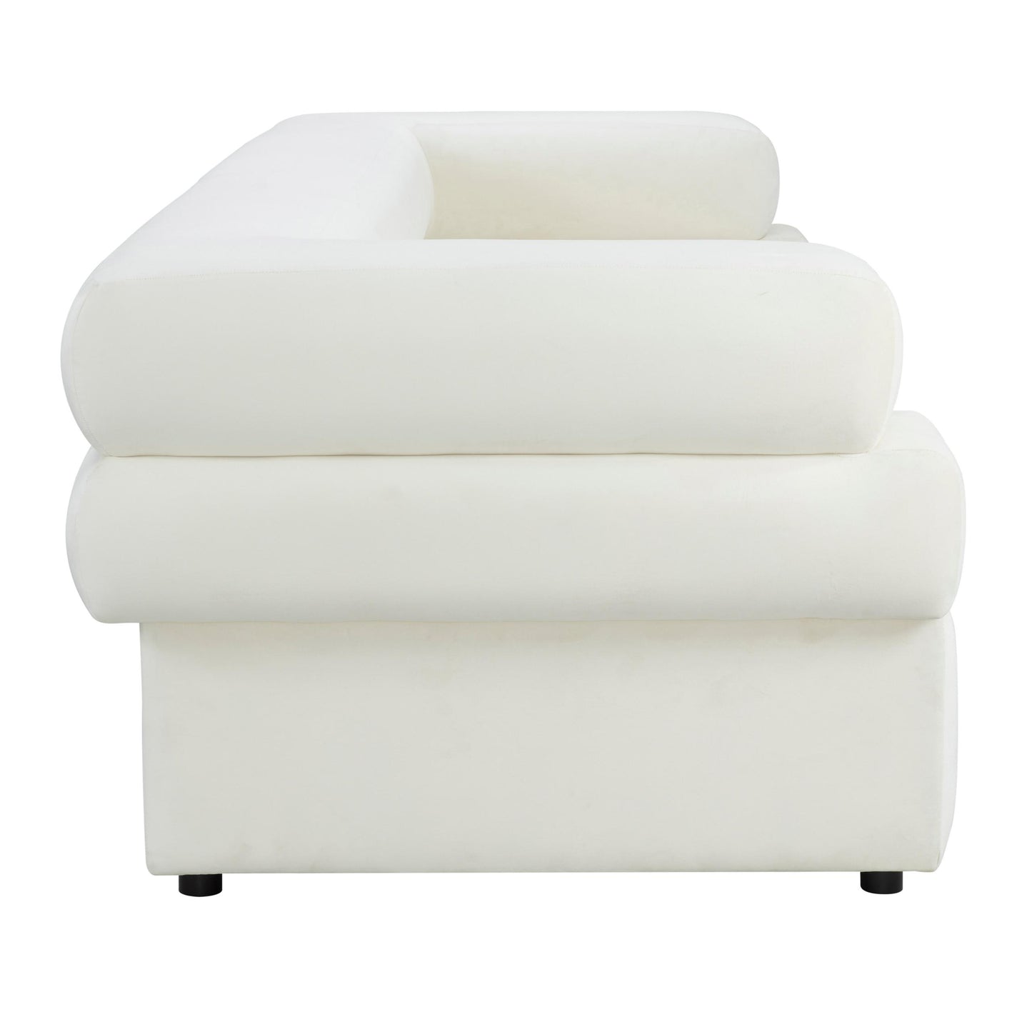 Elsa Cream Velvet Sofa by Inspire Me! Home Decor