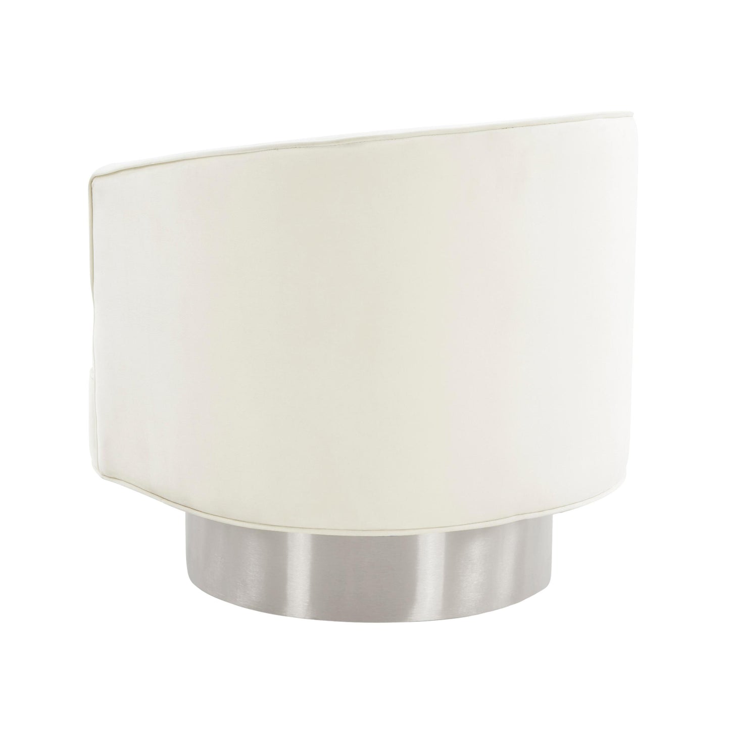 Stella Cream Velvet Swivel Chair - Silver Base by Inspire Me! Home D(eback)cor