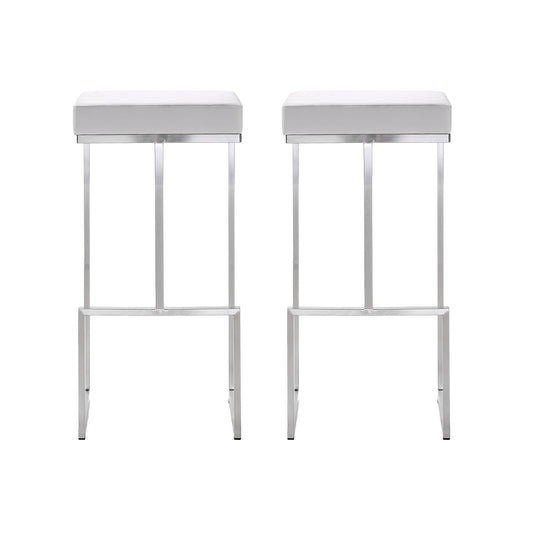 Ferrara White Steel Barstool (Set of 2)