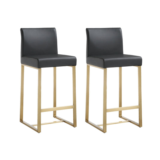 Denmark Black Gold Steel Counter Stool (Set of 2)
