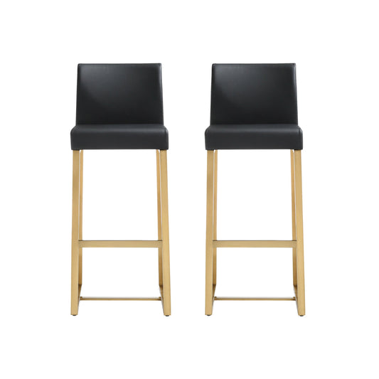 Denmark Black Gold Steel Barstool (Set of 2)