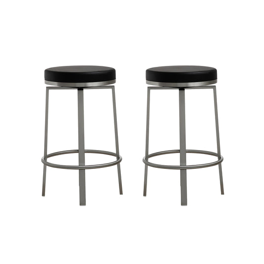 Pratt Black Steel Counter Stool (Set of 2)