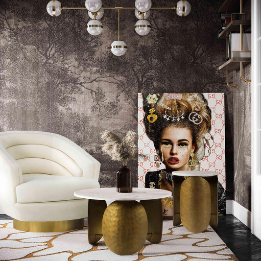 Indio White Marble Side Table