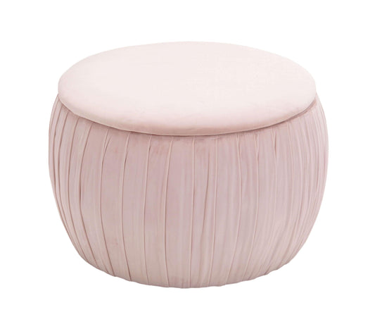 Fleur Blush Velvet Storage Ottoman
