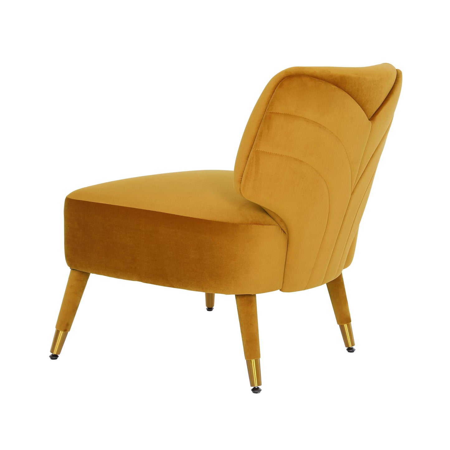 Athena Turmeric Yellow Velvet Accent Chair