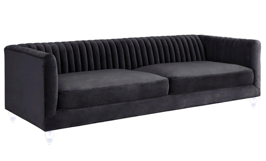 Aviator Grey Velvet Sofa