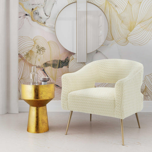 Diana Cream Velvet Accent Chair by Inspire Me! Home Decor