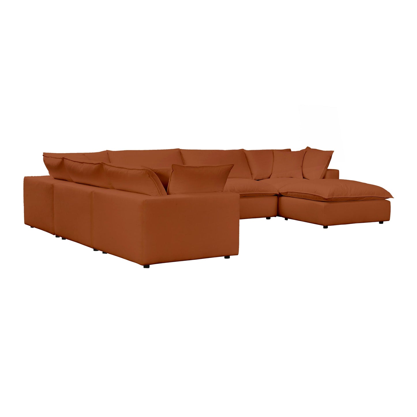 Cali Rust Modular 7 Piece Large Chaise Sectional
