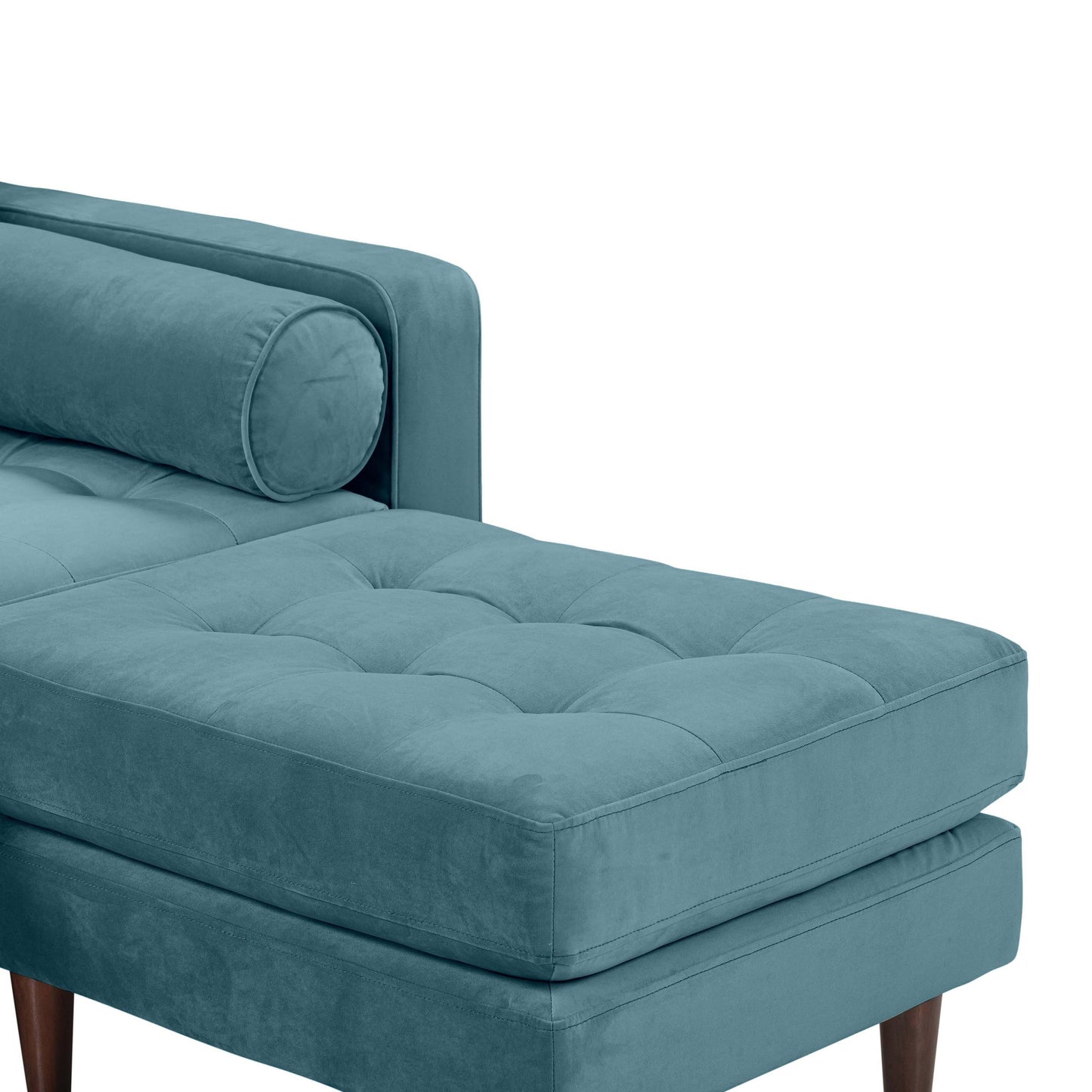 Cave Dusty Blue Velvet Sectional