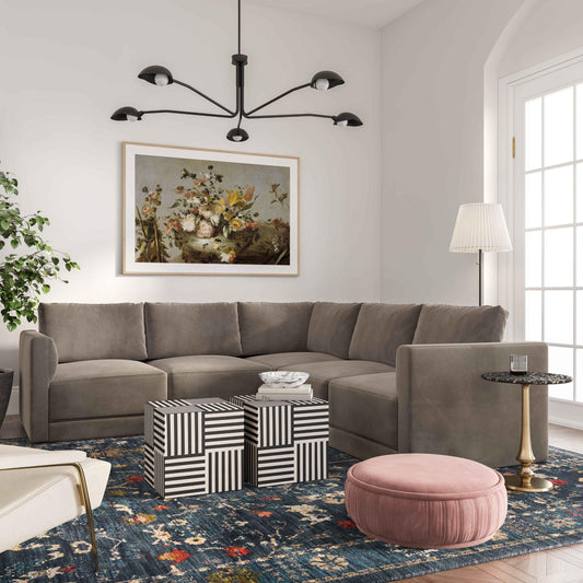 Willow Taupe Modular 5 Piece L Sectional