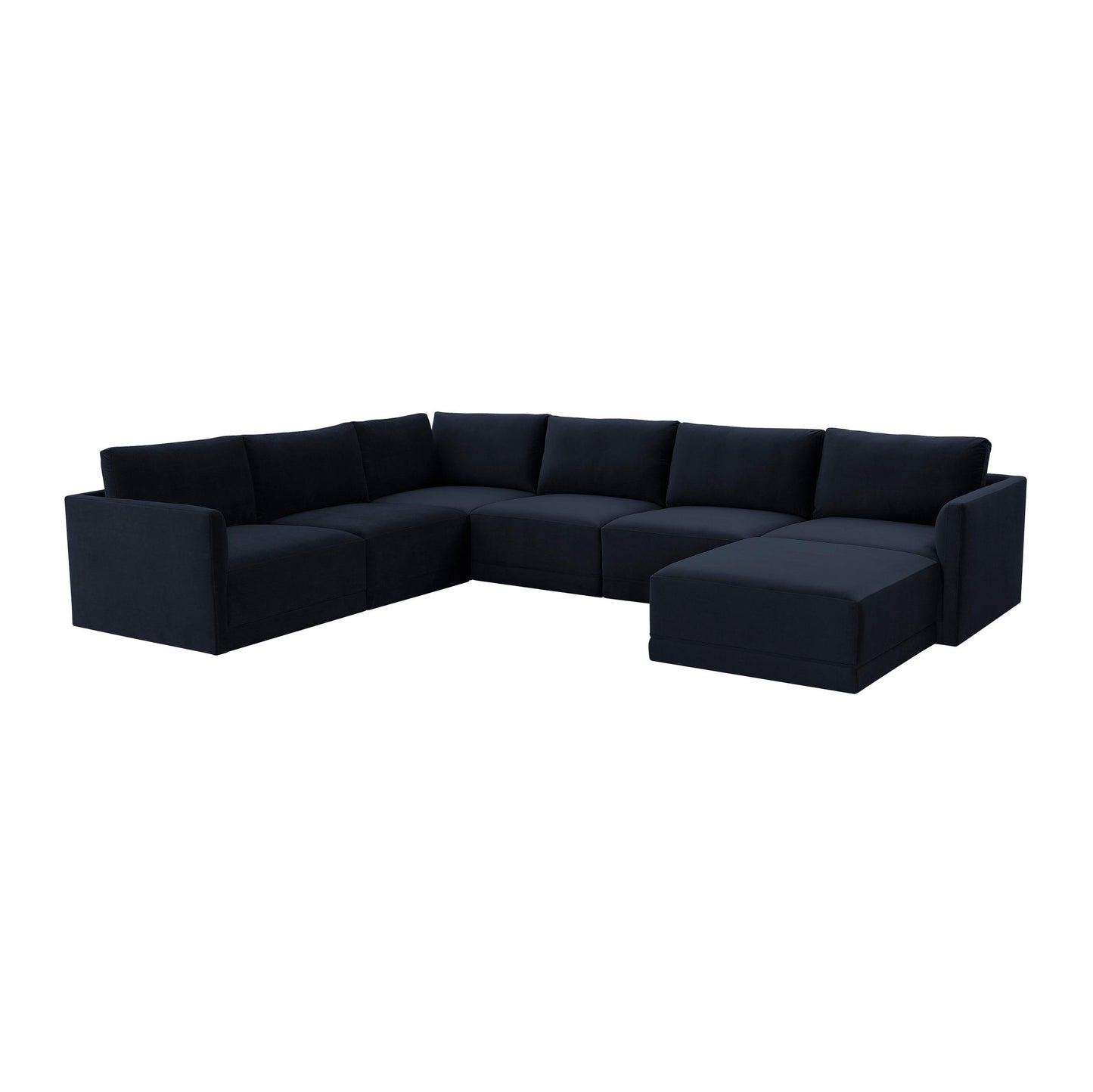 Willow Navy Modular 7 Piece Large Chaise Sectional
