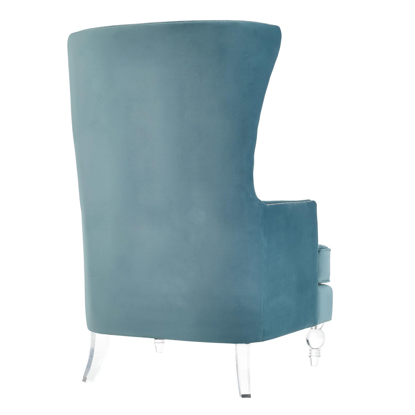 Bristol Sea Blue Velvet Chair with Lucite Legs