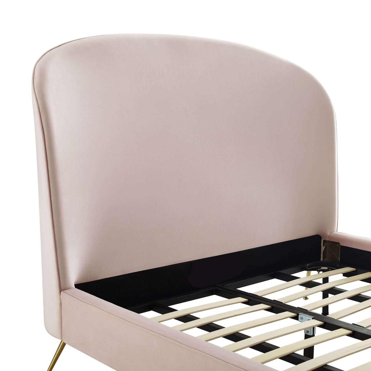 Vivi Blush Velvet Bed in Queen