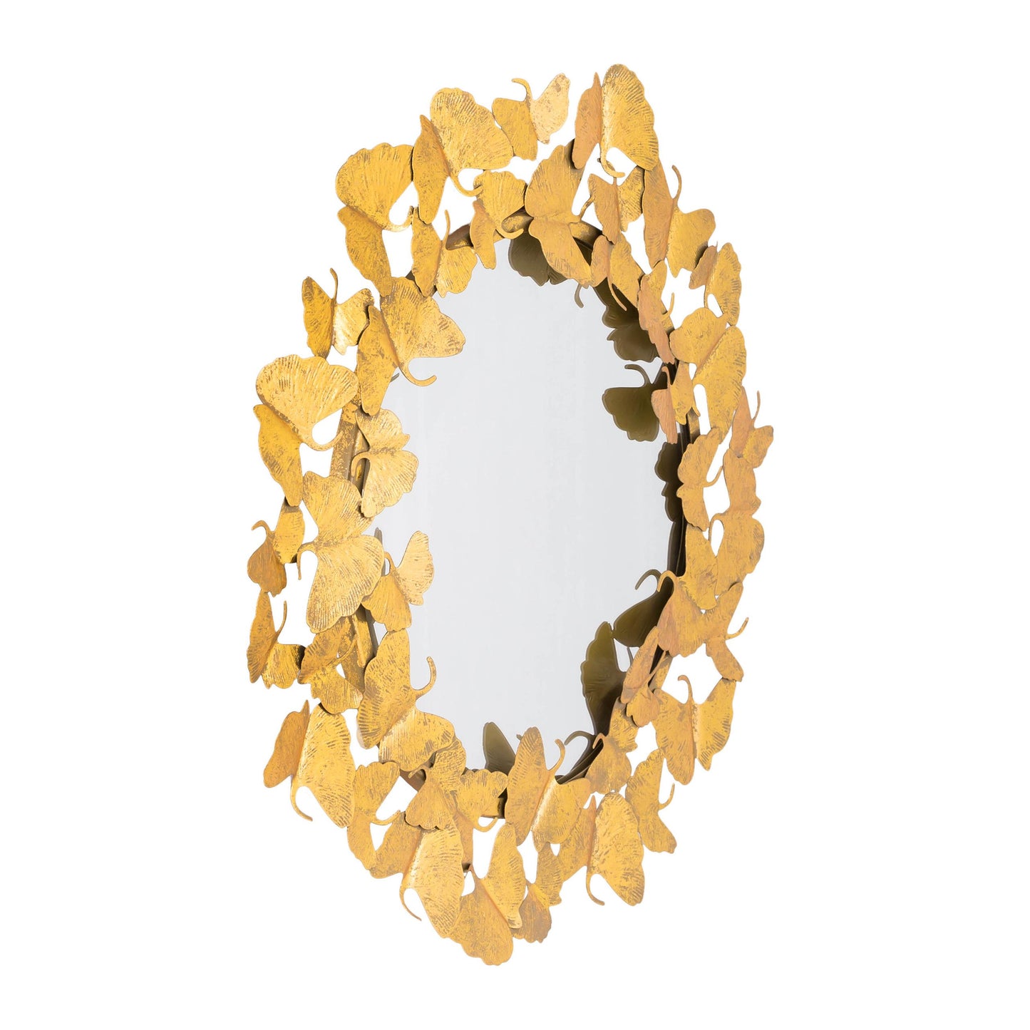 Lyrical Gold 27 Inch Round Wall Mirror