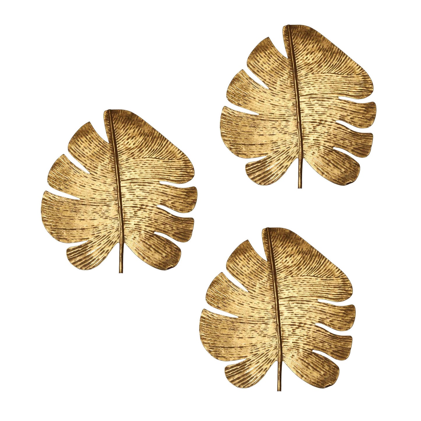 Gold Leaf Wall Art - Set of 3