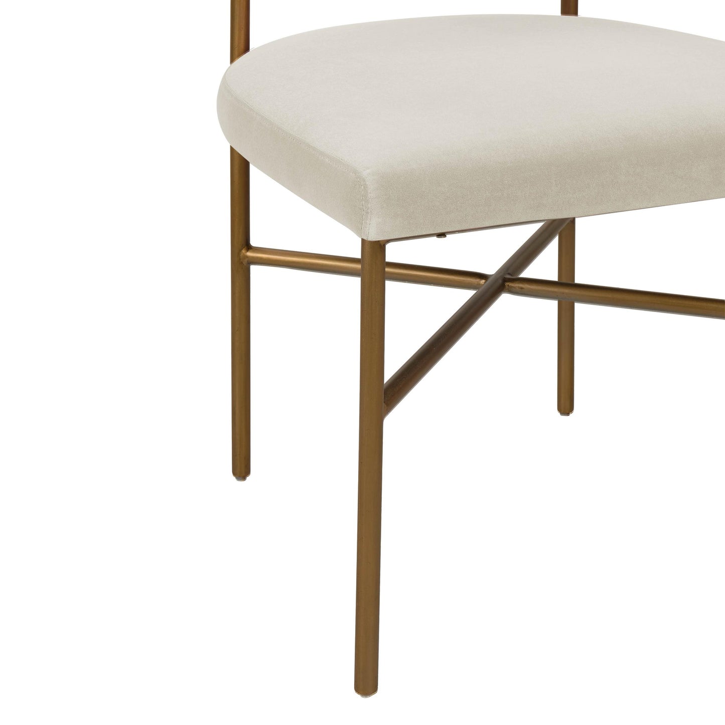 Kim Performance Velvet Chair in Cream