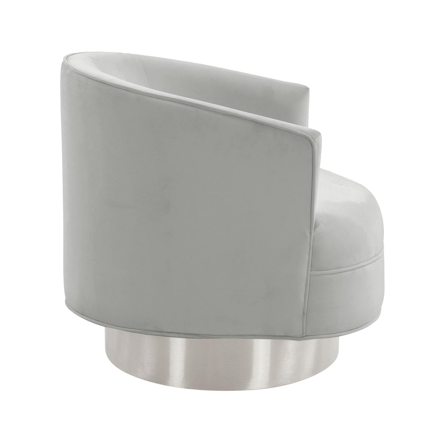 Stella Grey Velvet Swivel Chair - Silver Base by Inspire Me! Home D(eback)cor