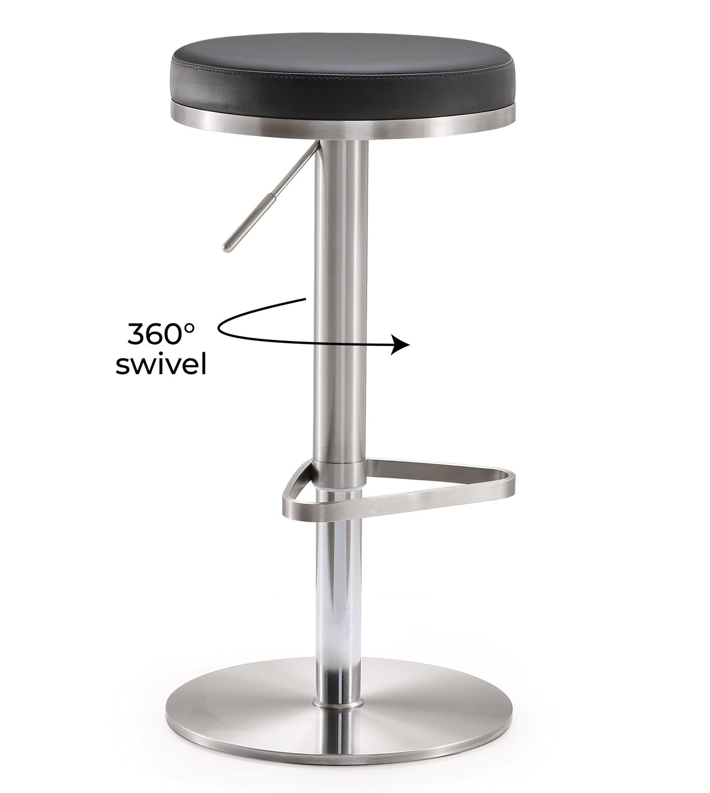 Fano Black Stainless Steel Barstool