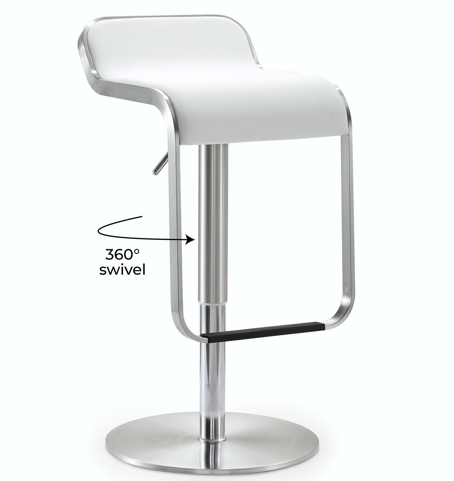 Napoli White Stainless Steel Barstool