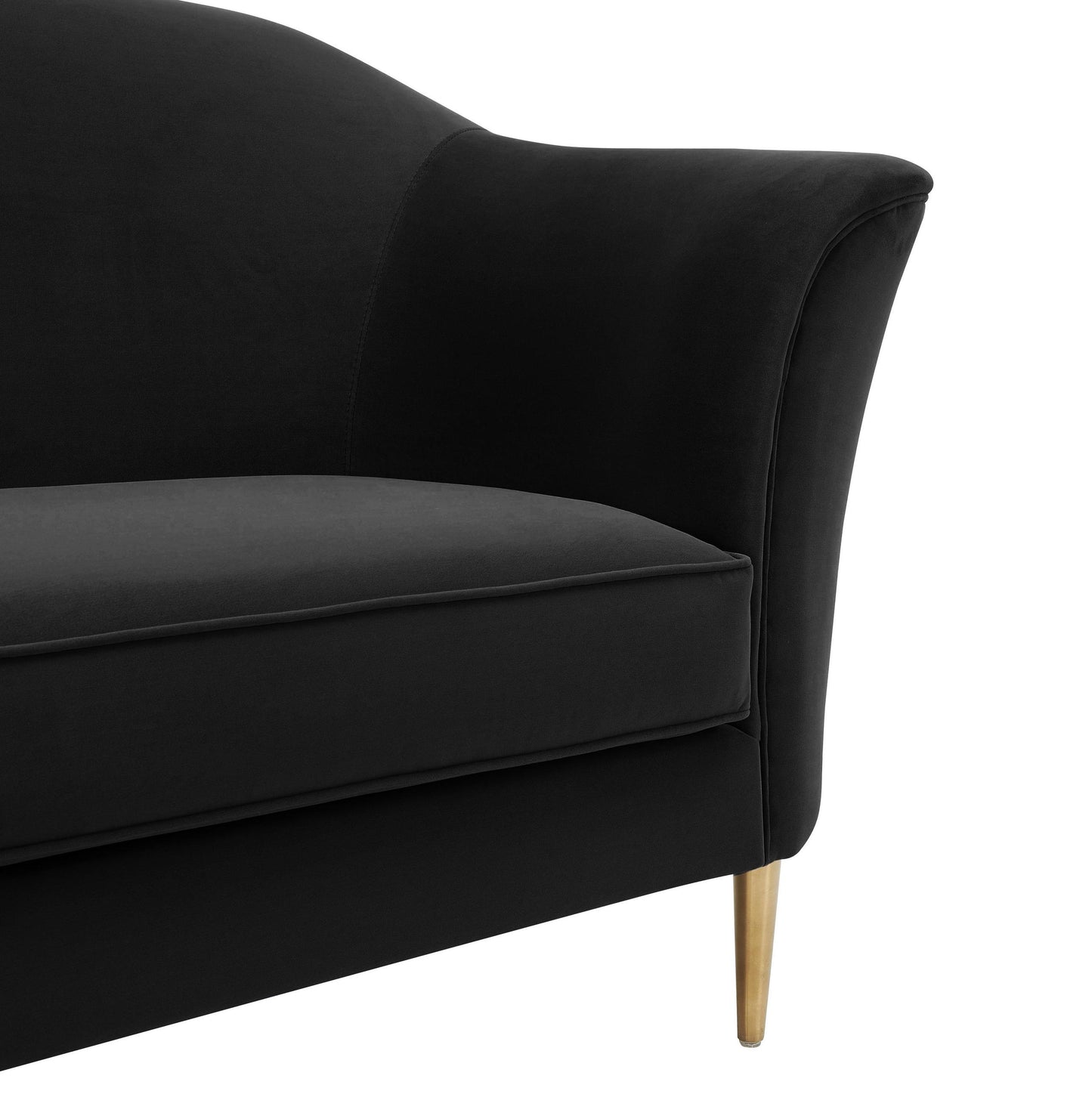 Plato Black Velvet Sofa