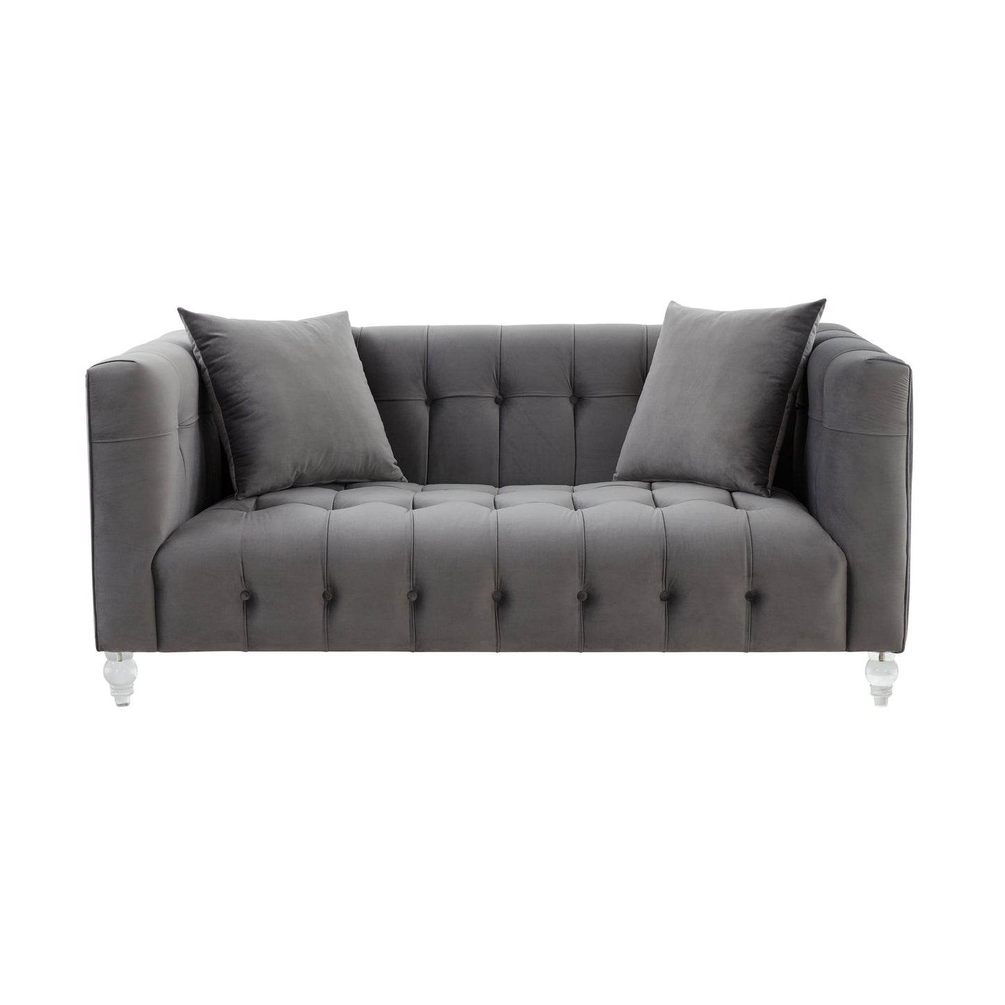 Bea Grey Velvet Loveseat