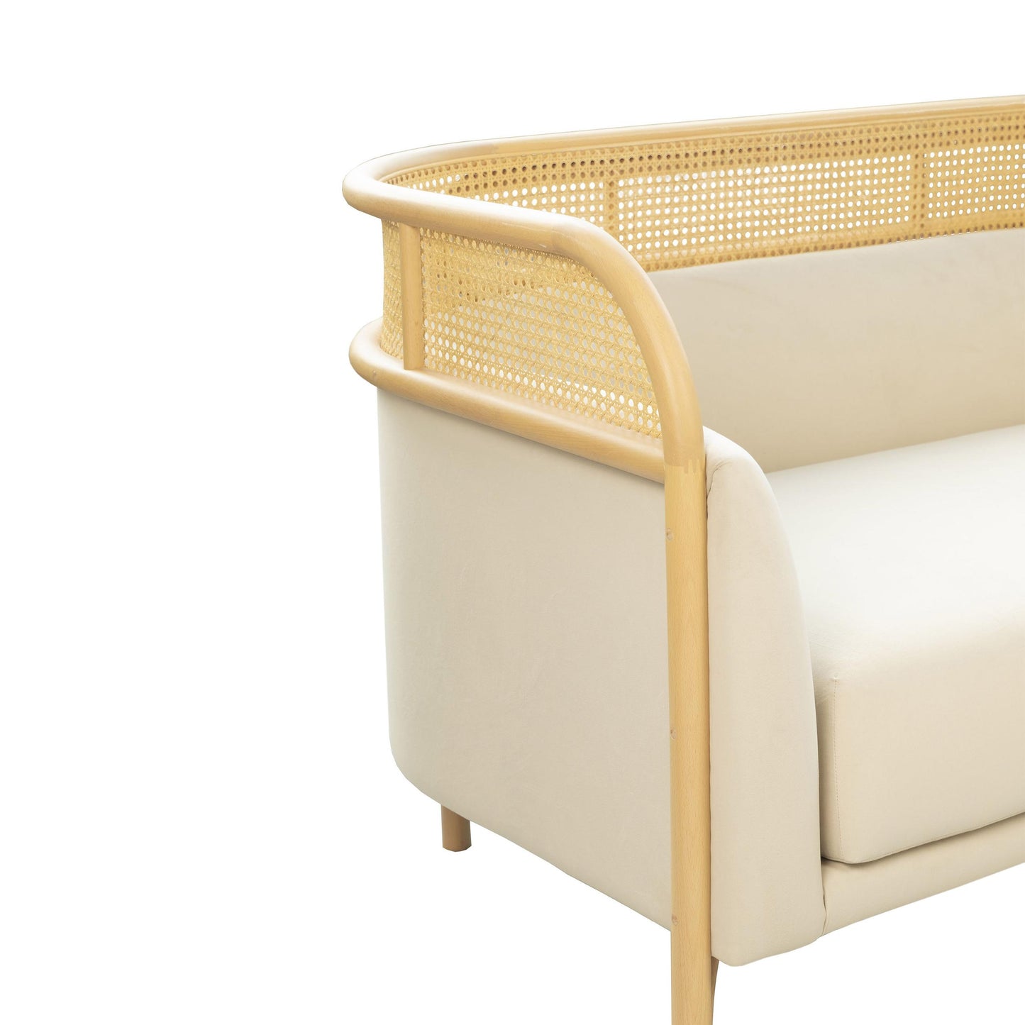 Desiree Cream Velvet Loveseat