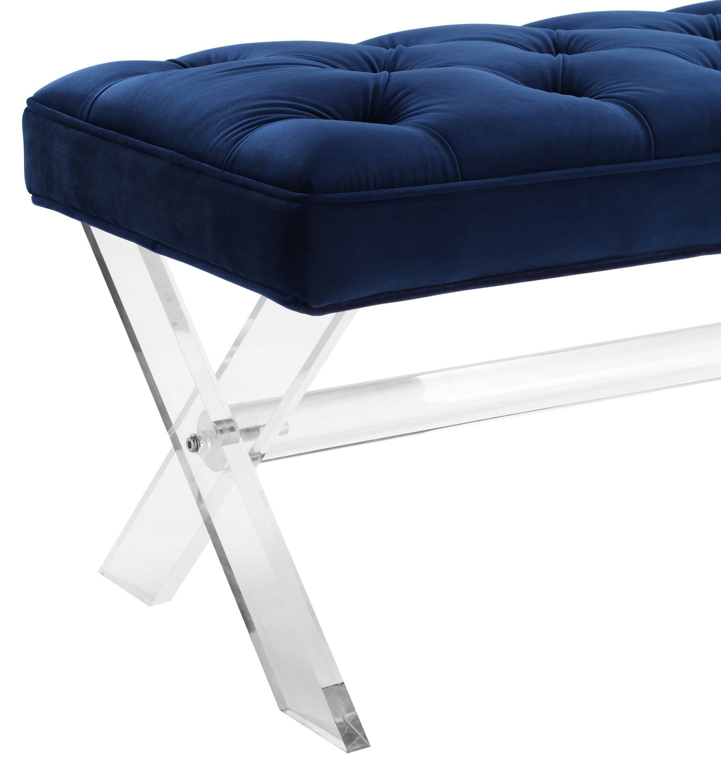 Claira Navy Lucite Bench
