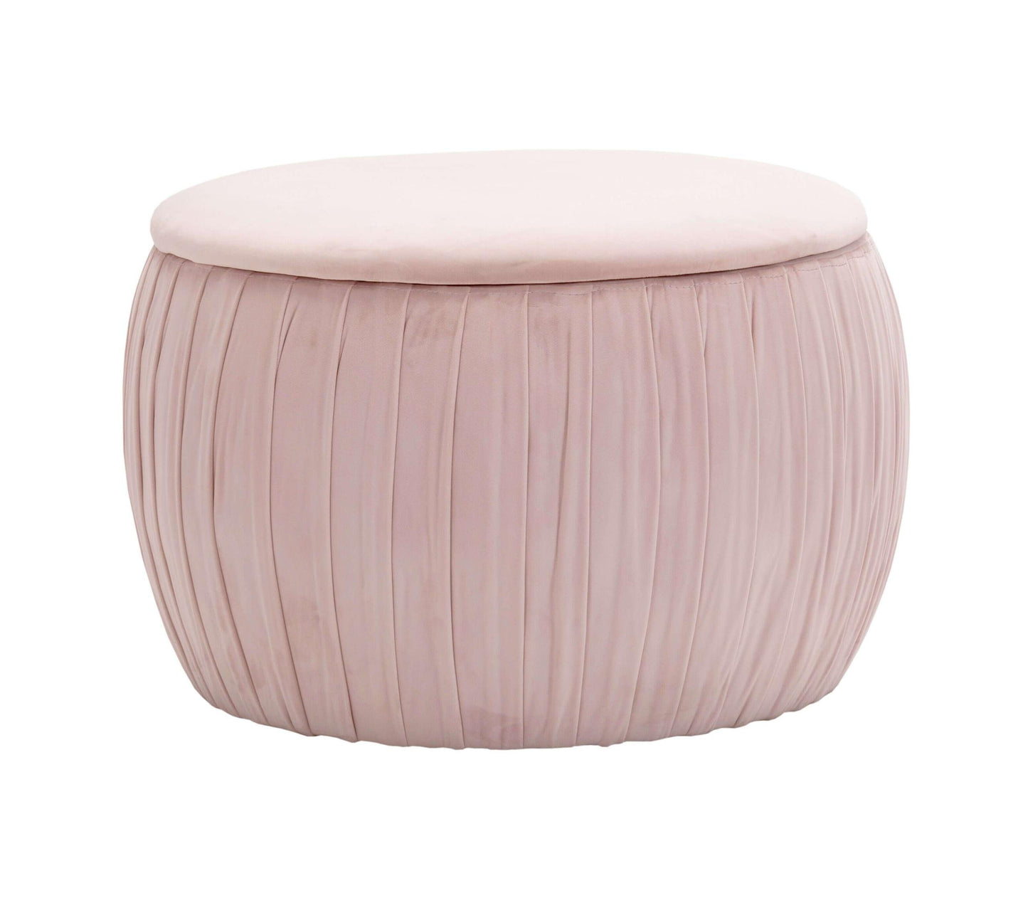 Fleur Blush Velvet Storage Ottoman