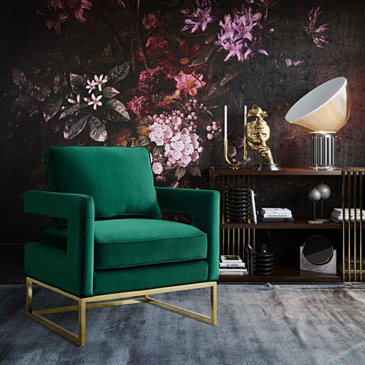 Avery Green Velvet Chair