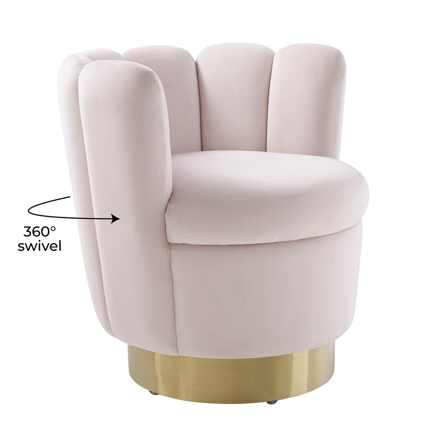 Yad Blush Velvet Swivel Chair