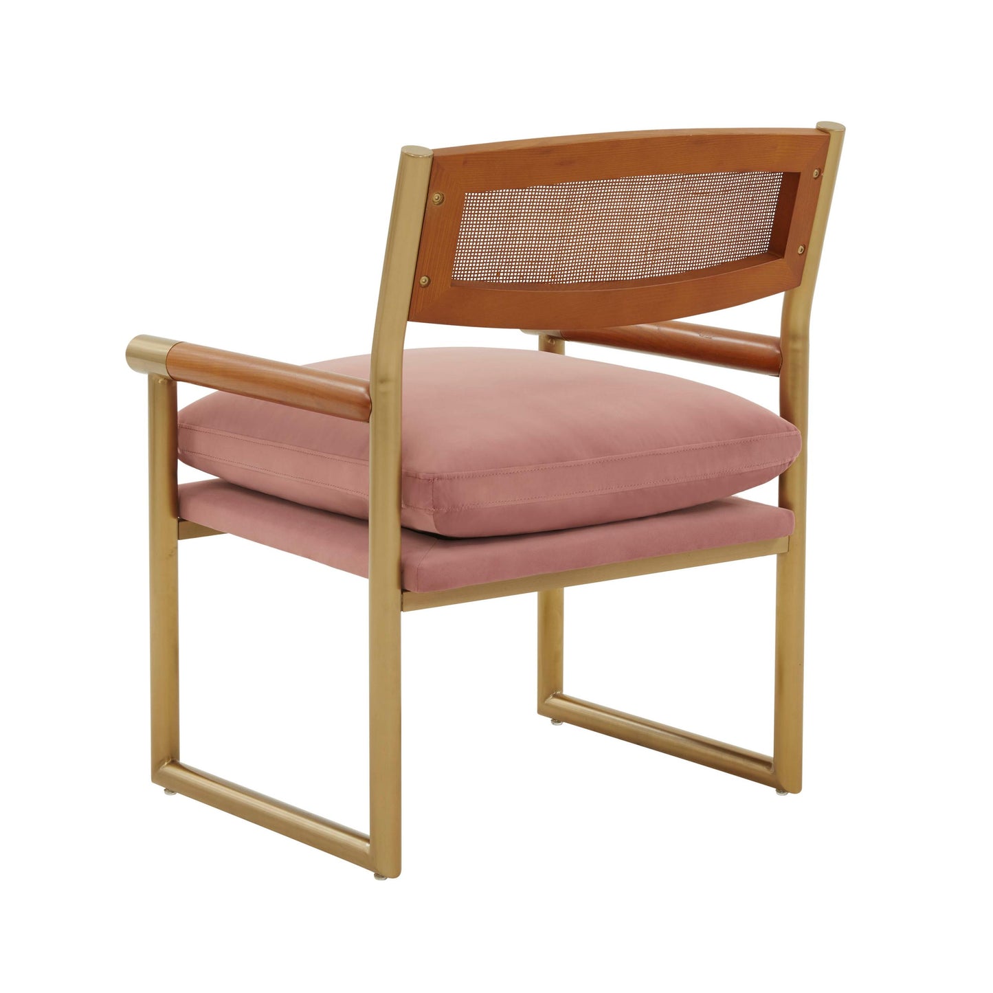 Harlow Rattan Mauve Velvet Chair