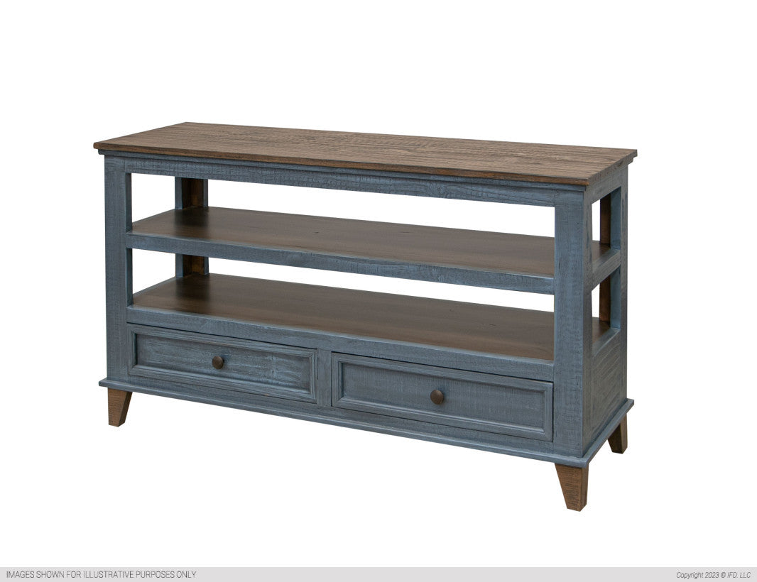 1 Drawer, Chair Side Table Blue