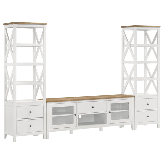 Hollis 3-piece 67-inch TV Stand Entertainment Center White
