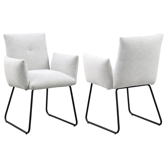 Ackland Upholstered Dining Arm Chair Light Grey (Set of 2)