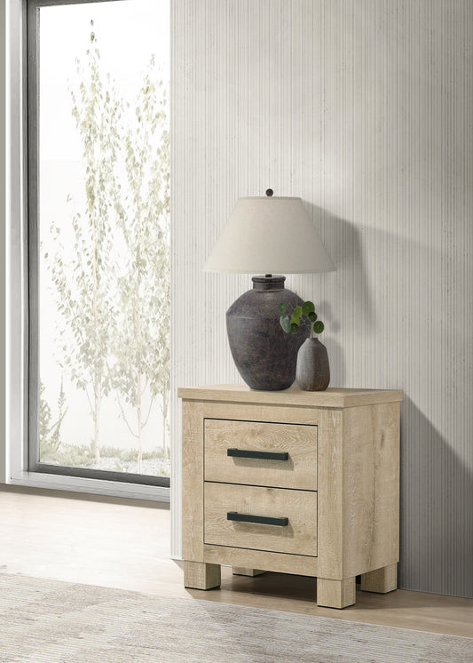 Oakglen 2-drawer Nightstand Bedside Table Weathered Oak