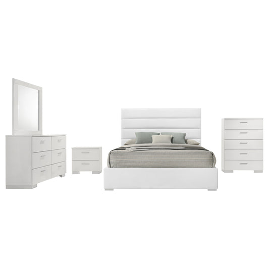 Felicity 5-piece California King Bedroom Set White High Gloss