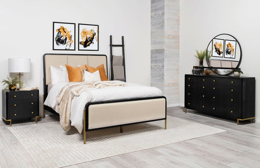 Arini 4-piece California King Bedroom Set Cream and Black