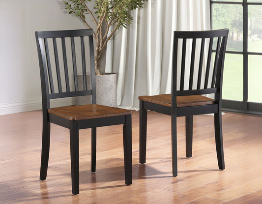 Joplin Solid Wood Farmhouse Chair, Walnut and Ebony Finish