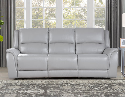Alexandria Power Leather Reclining Sofa, Stone