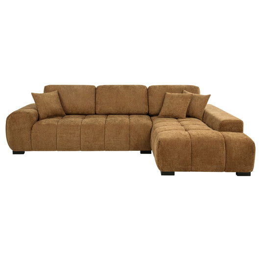 Octavia Upholstered Sectional Chaise Sofa Amber